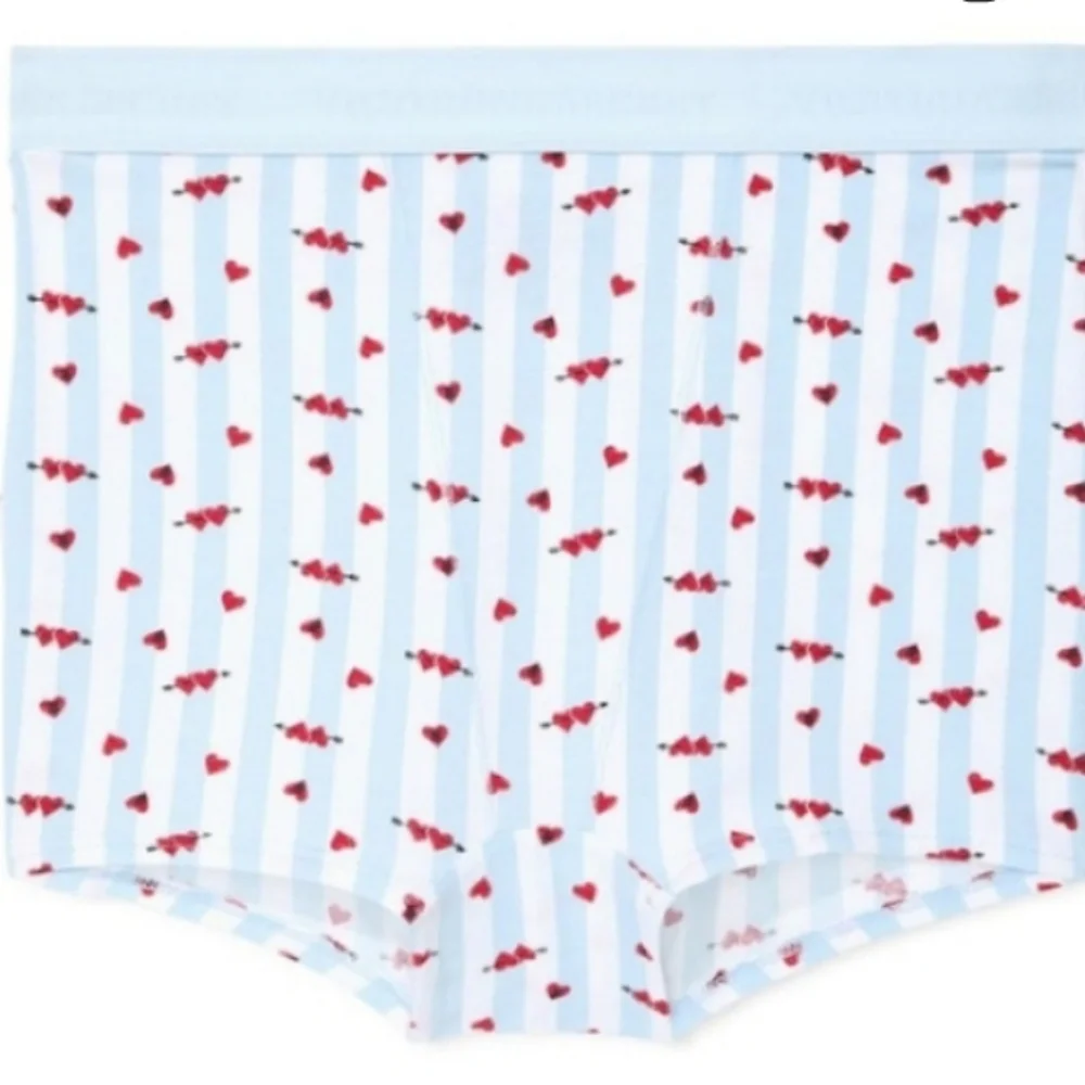 Victoria's Secret Light Blue and Red Heart Boxer Shorts - Picture 3 of 6